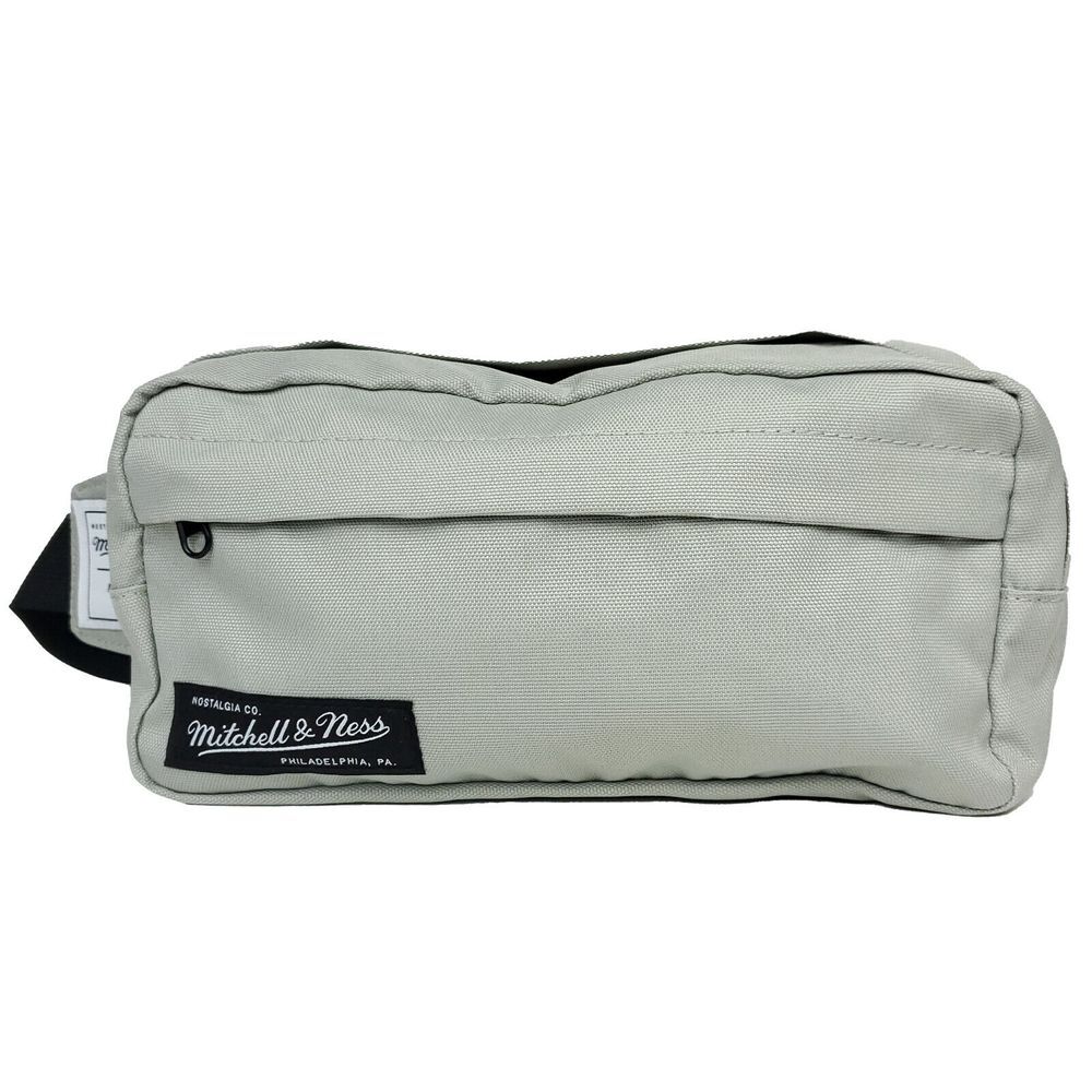Mitchell & Ness‎ Fanny Pack Waist Bum Bag Gray Nylon Branded Woven Label NWT